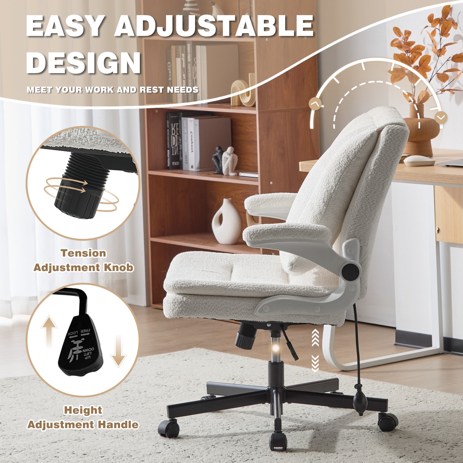 Ergonomic Office Chair With Airbag Lumbar Support And Flip Armrests_voghion.com